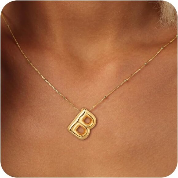 Hypoallergenic 18K Gold Plated Initial Necklace - Dainty Design for Every Day - Picture 1 of 7